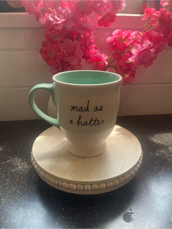 Rae Dunn Other - Rae Dunn White Mug with Mint Interior and Handle - "mad as a hatter"